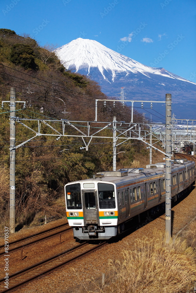富士山和静冈出发的冬季列车
