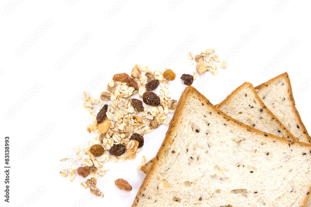 cereal and black sesame bread with whole grain cereal flakes 