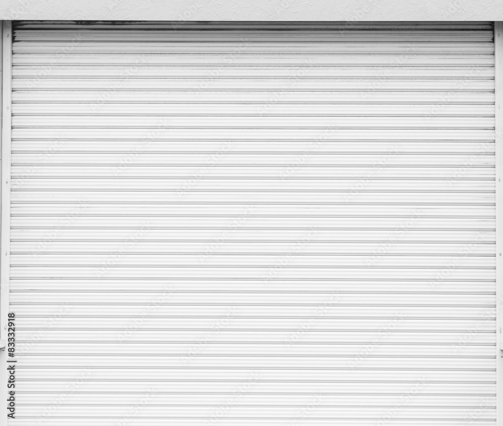 White metal roller door shutter background and texture .