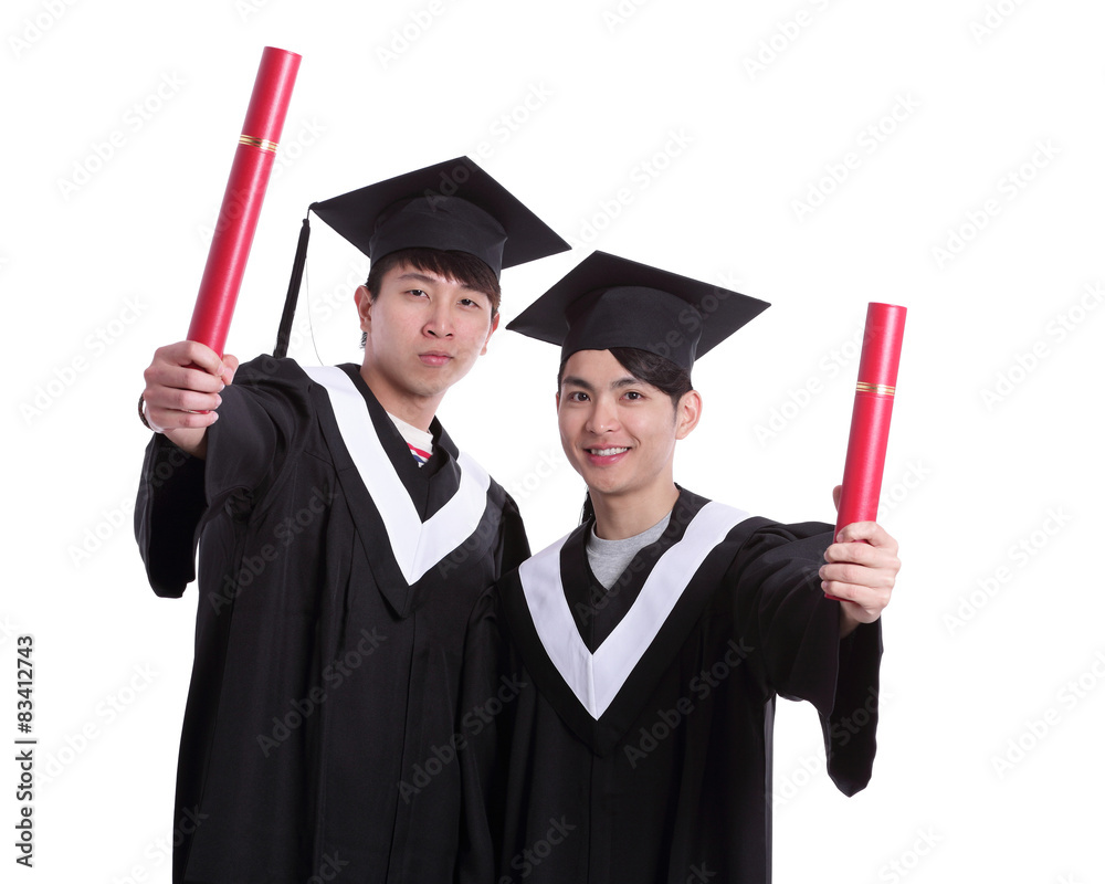 Two happy graduates student