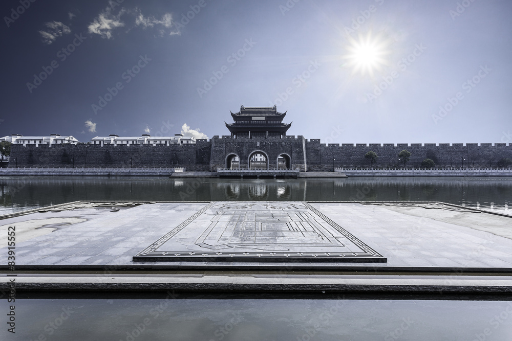 中国的天空与古城门