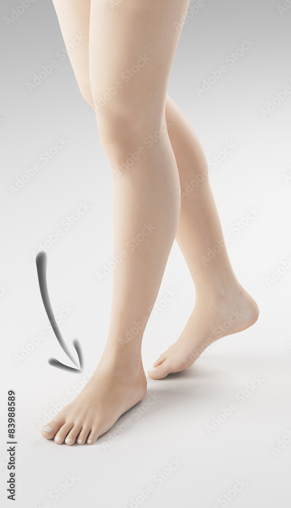 Gambe donna con freccia piede