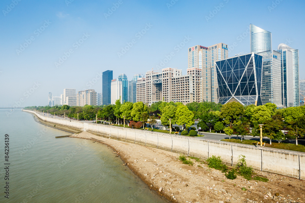 Hangzhou, China - on April 21, 2015：Hangzhou qianjiang new city scenery, Qianjiang new city is the c