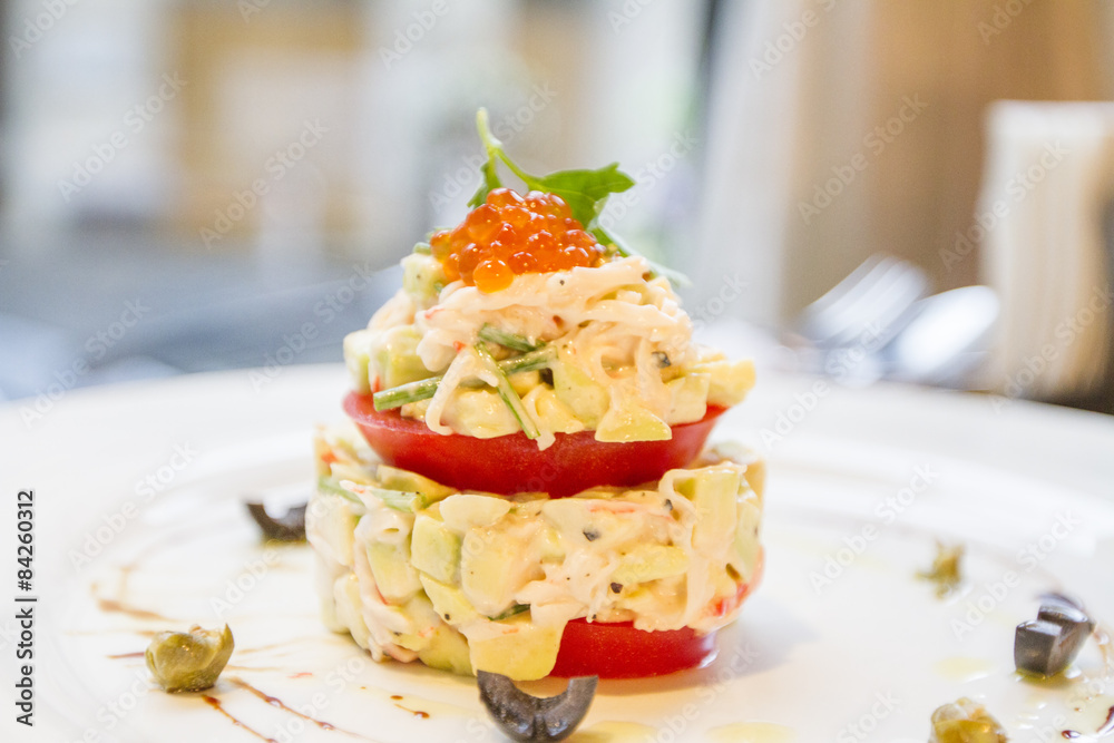 salad with crab and avocado