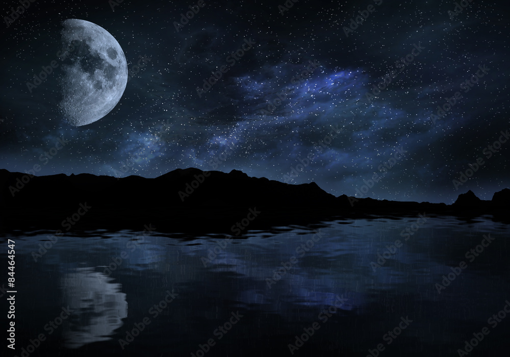 月亮和星星的夜晚