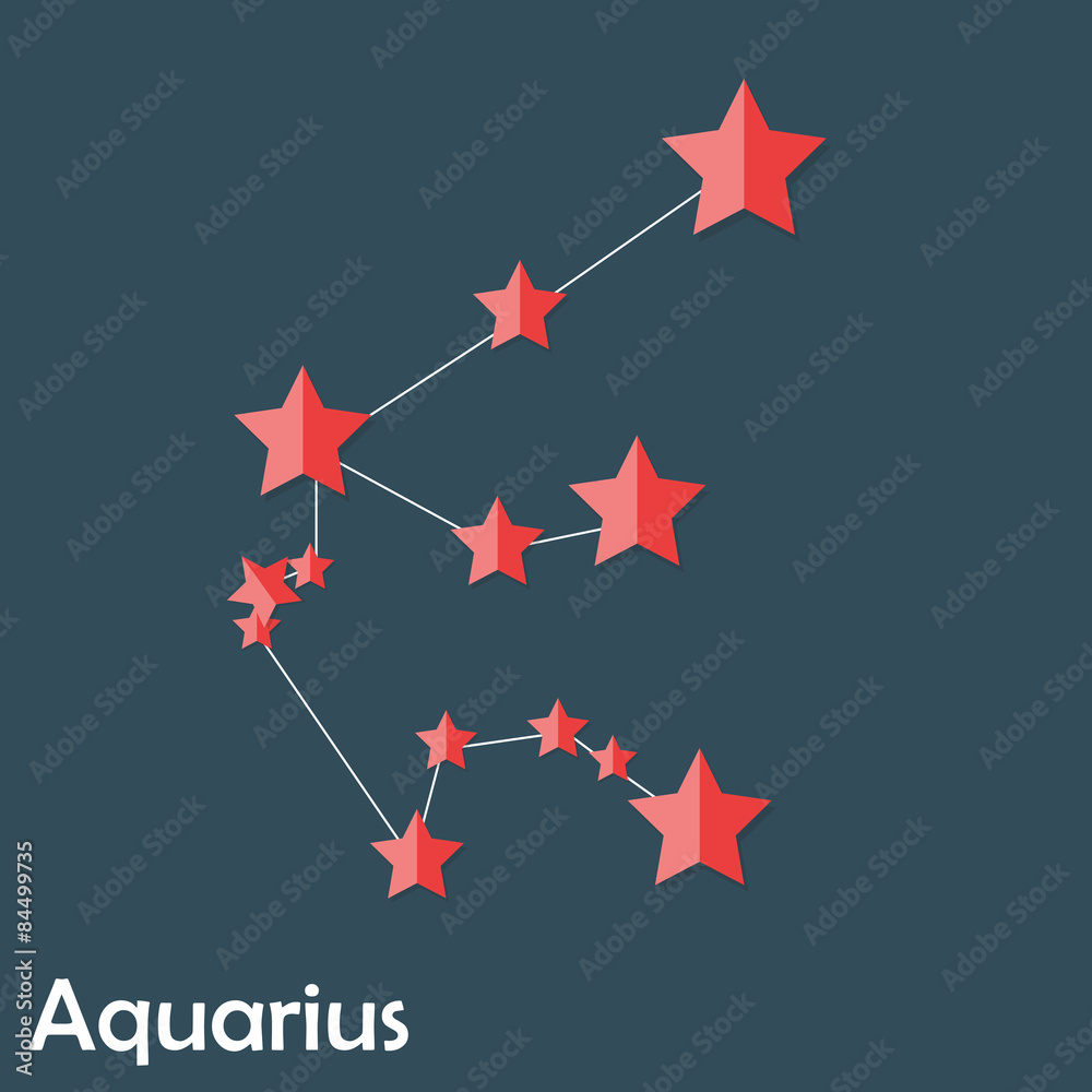 Aquarius Zodiac Sign of the Beautiful Bright Stars Vector Illust