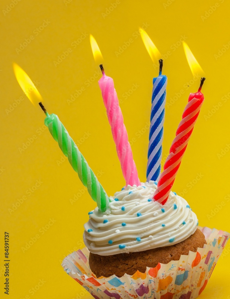 生日蛋糕，纸杯蛋糕，生日。