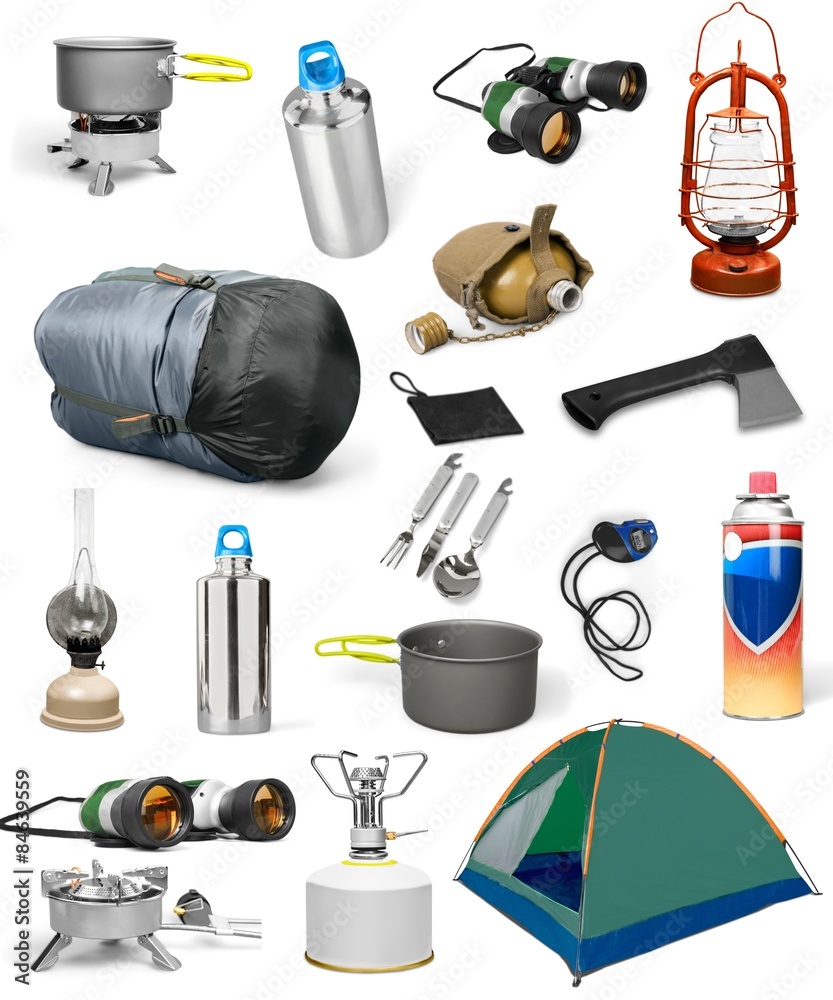 营地，装备，物体。