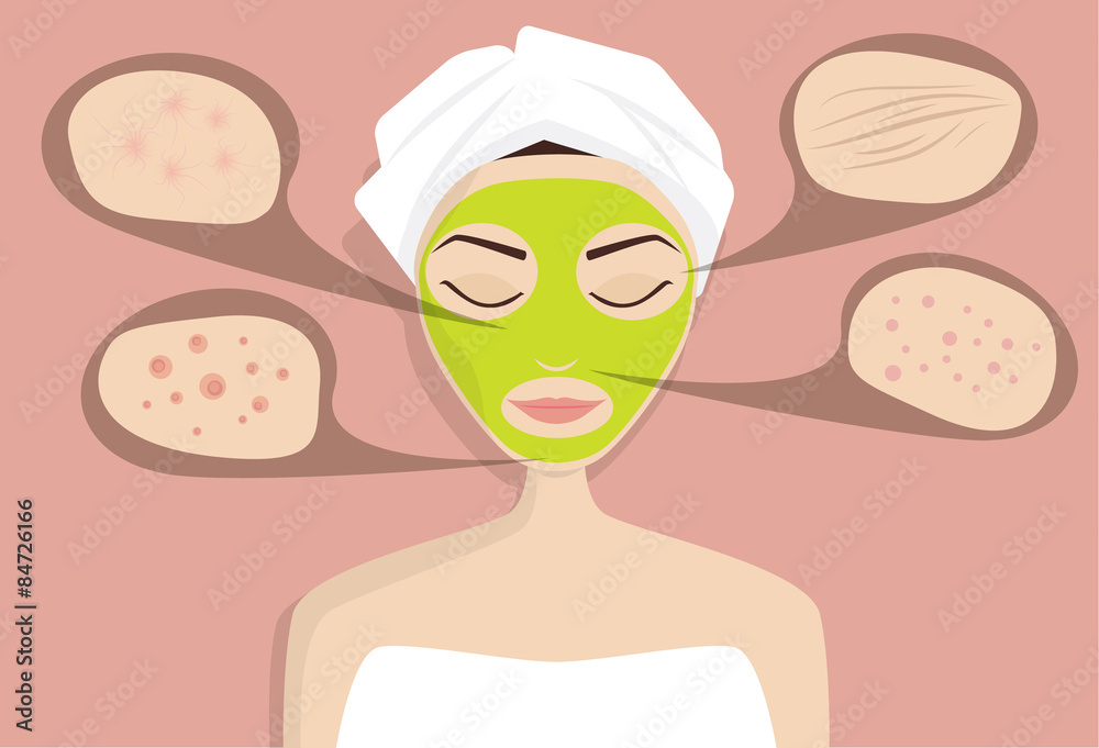 Mask for skin problems, vector illustration