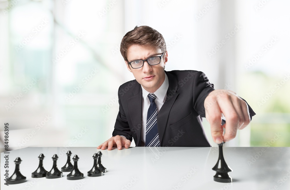 国际象棋，商业，男人。