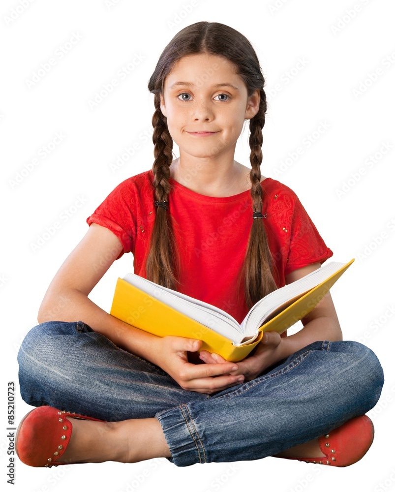 孩子，读书，小女孩。
