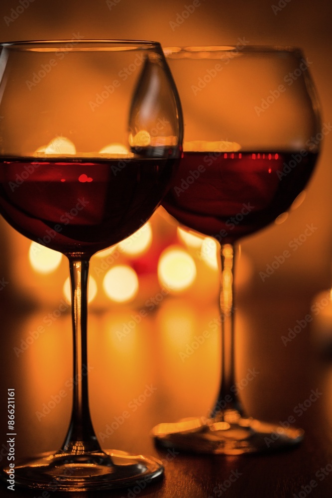 葡萄酒，圣诞节，蜡烛。