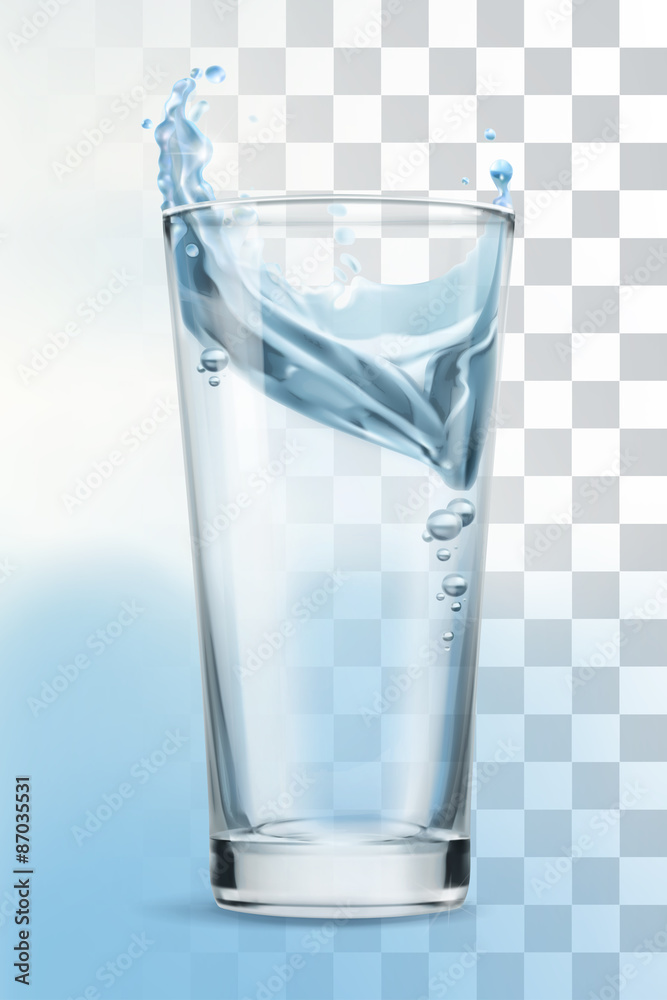 一杯水，矢量插图