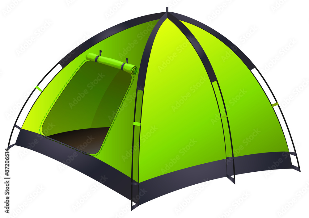 绿色单人露营帐篷