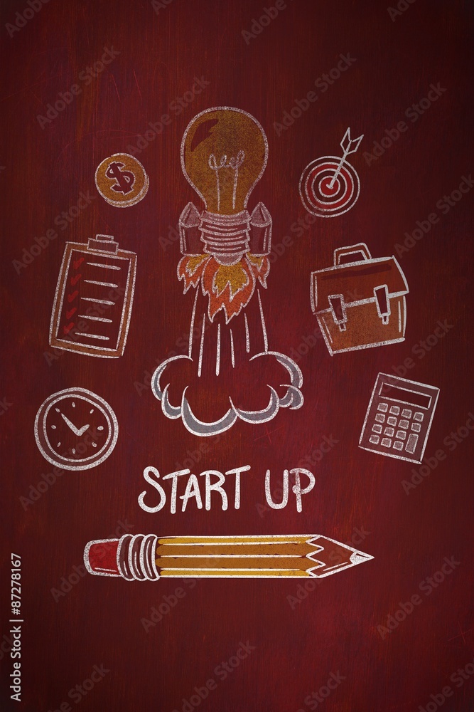 Composite image of start up doodle