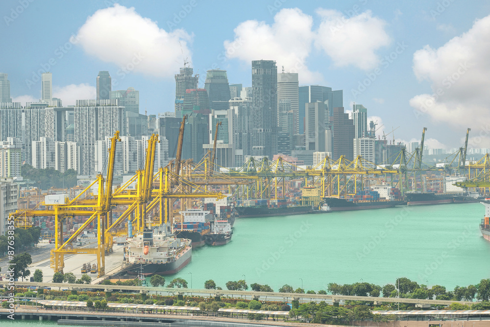 新加坡货运码头，世界上最繁忙的港口之一，