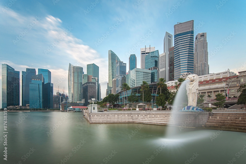 新加坡早晨的城市
