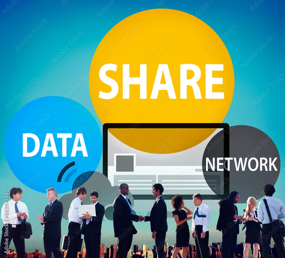 共享数据网络共享社交网络连接概念