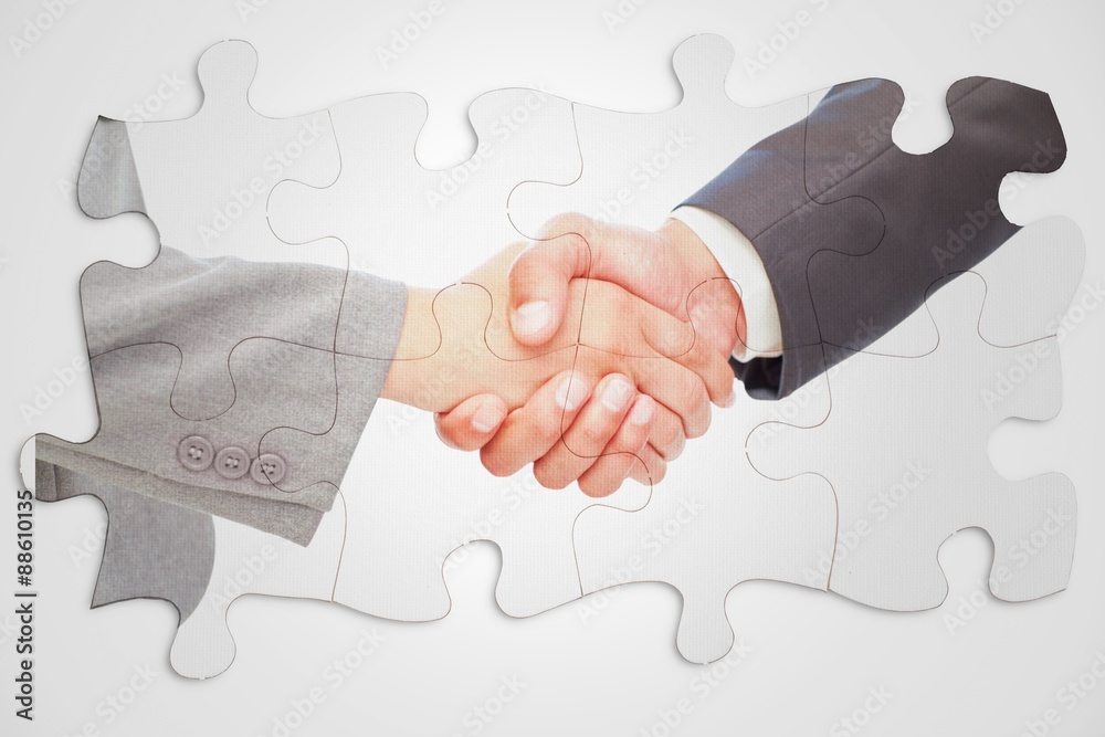 两个商务人士握手的合成图像