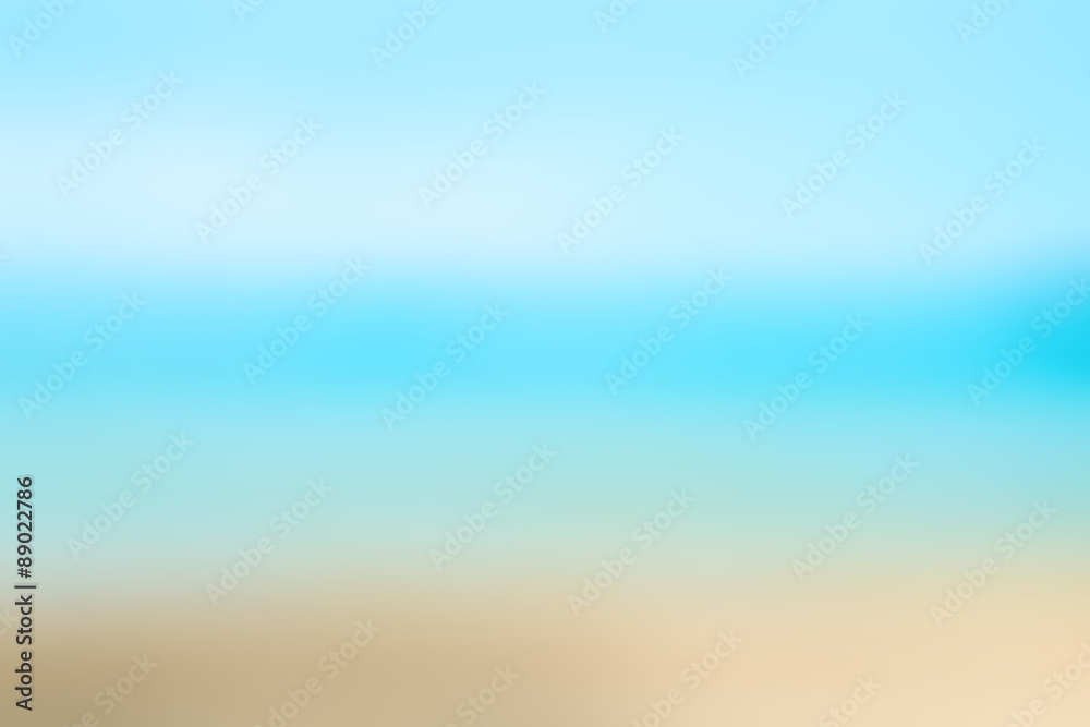 模糊的自然背景。沙质海滩背景，绿松石色的海水和明亮的阳光。夏天，H
