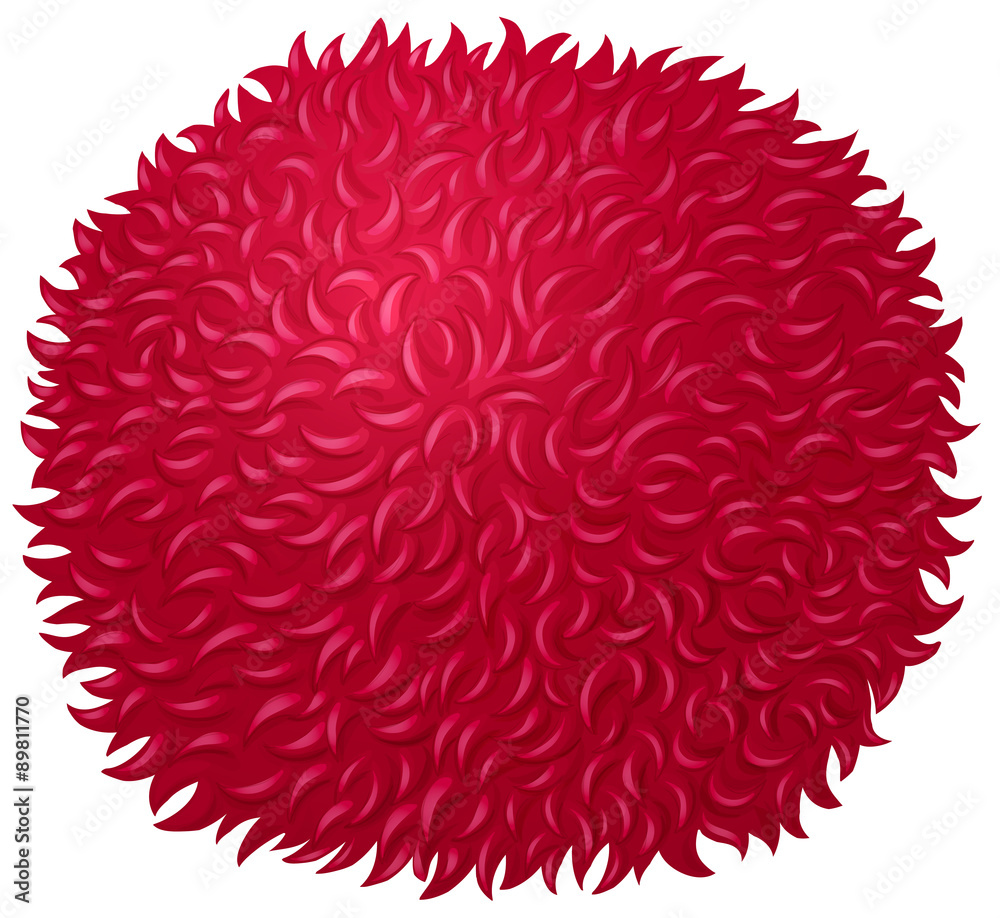 单独的红色蓬松球