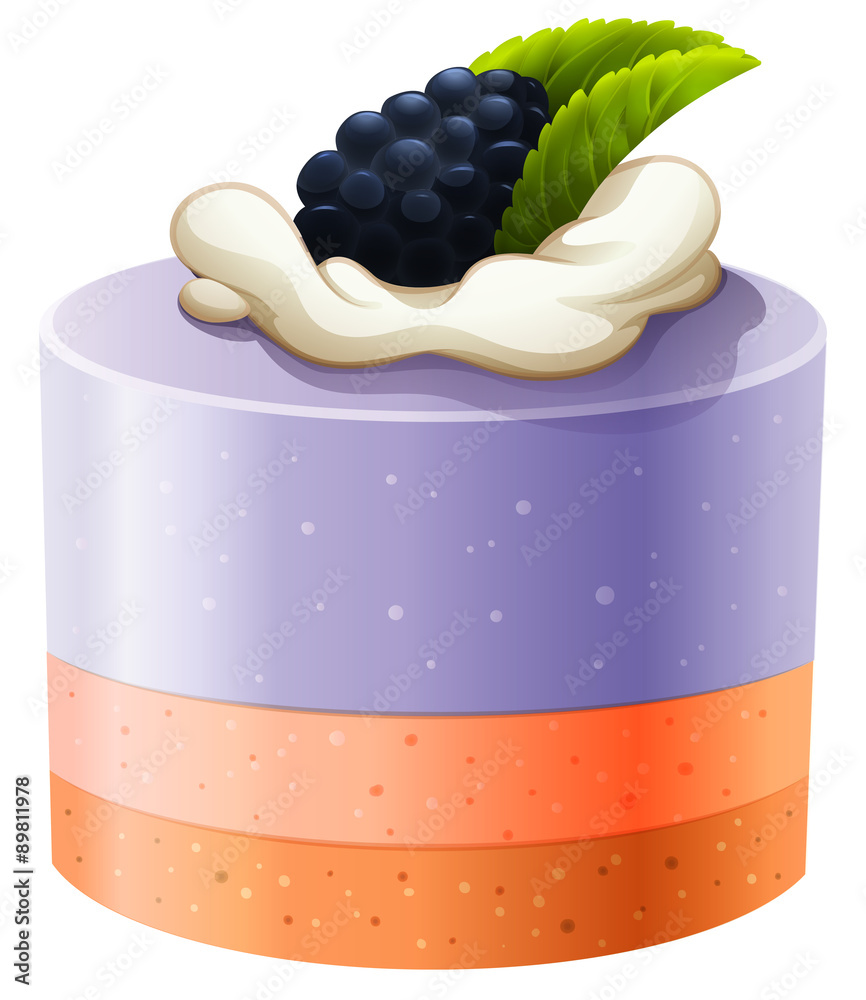 Blackberry cake with cream