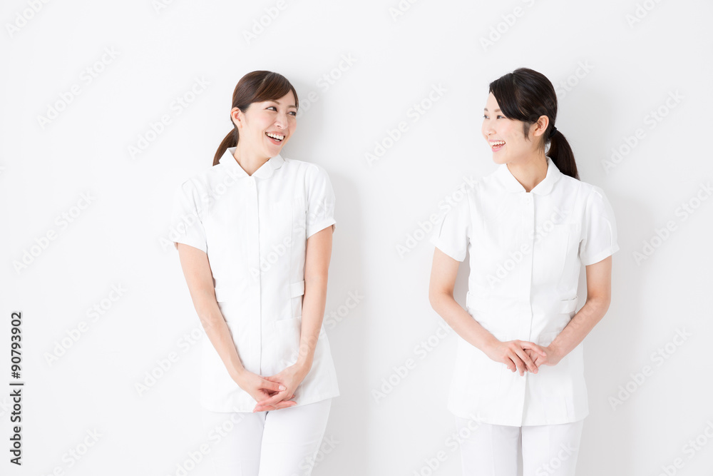 young asian nurse isolated on white background
