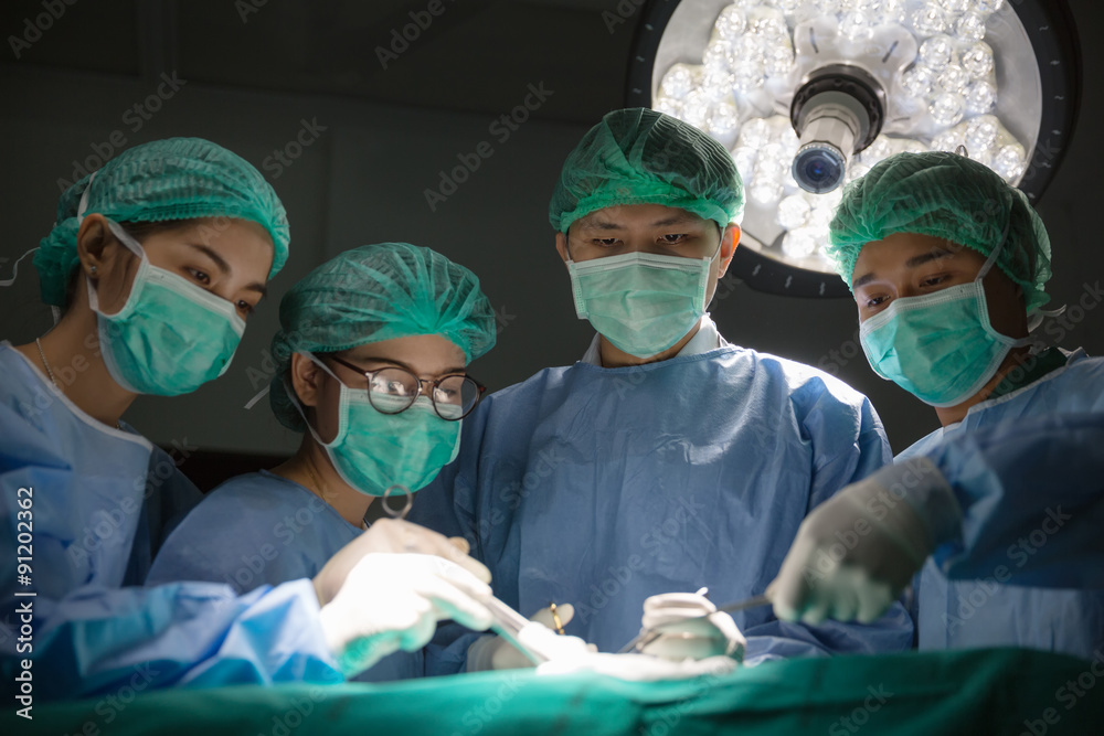 医生和外科团队操作