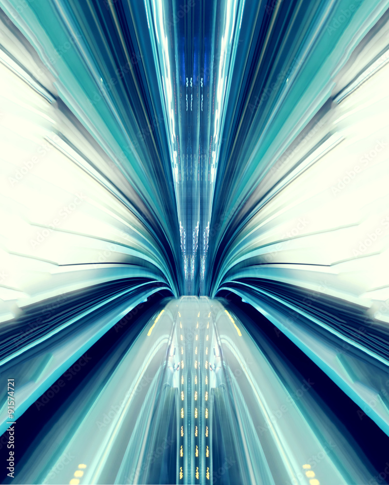 Abstract high-speed technology concept image from the tokyo automated transit