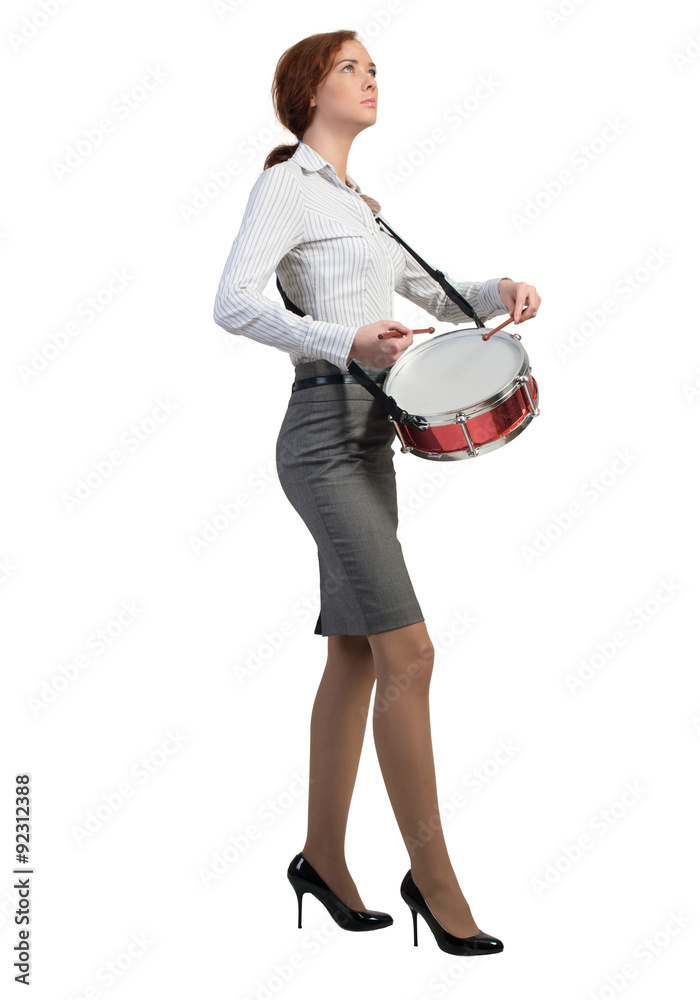Woman playing drums