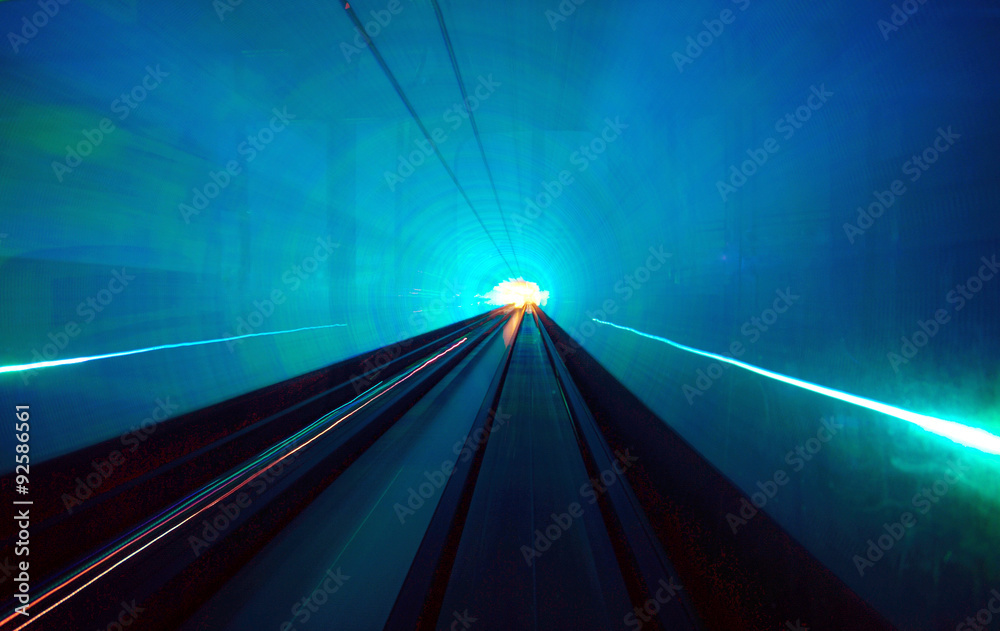 上海灯光显示隧道长曝光概念