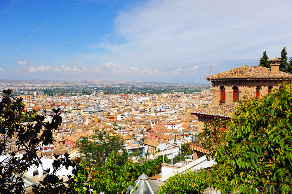 Vista panorámica de Granada, Andalucía, España