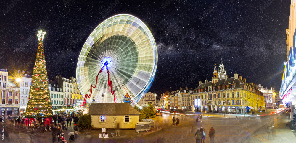 Grande roue à Lille à Noël