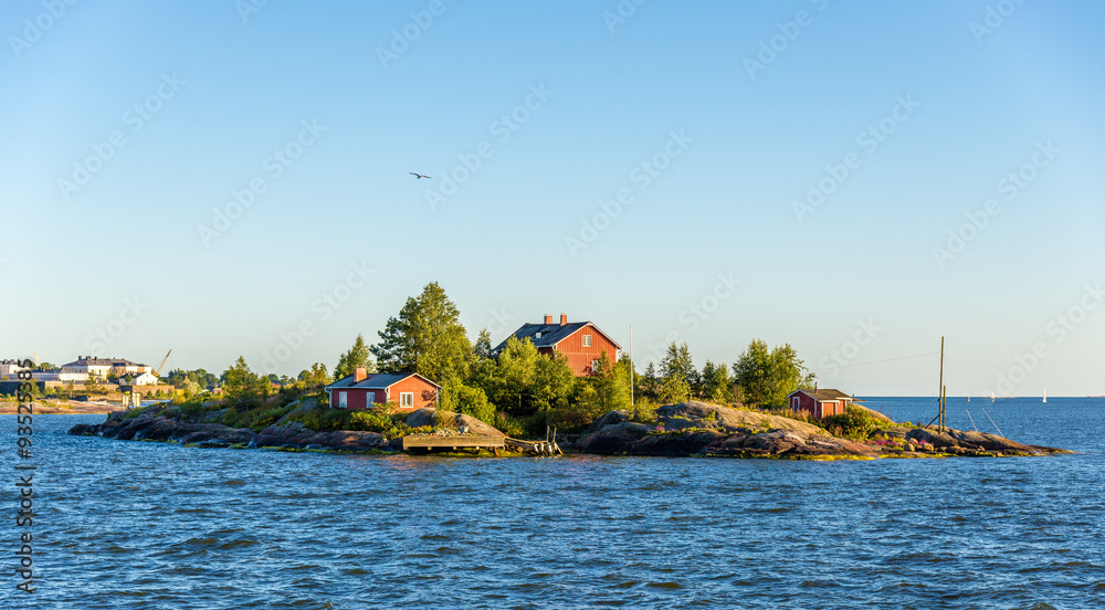 赫尔辛基附近的小岛Ryssaari的景色