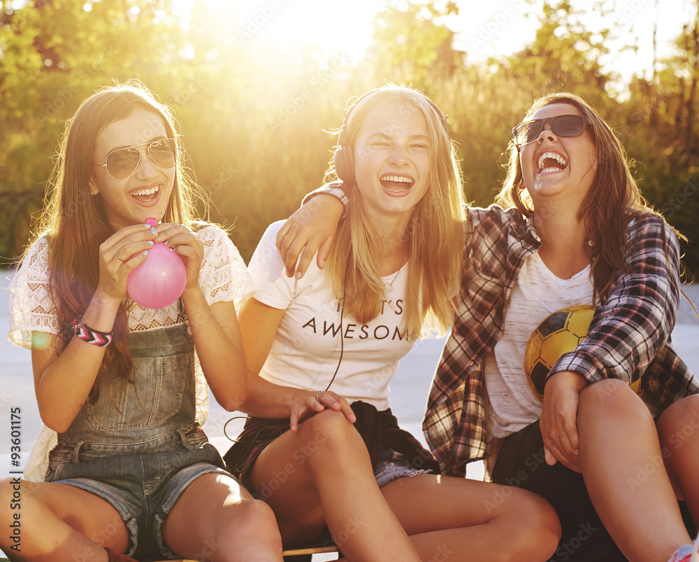 Group of girls laughing