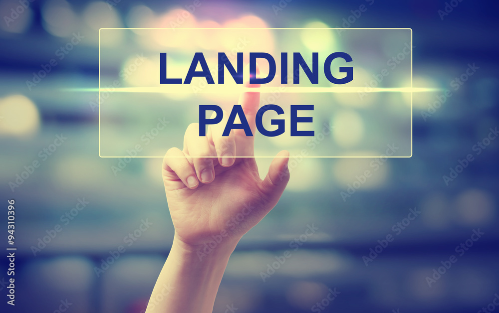 Hand pressing Landing Page