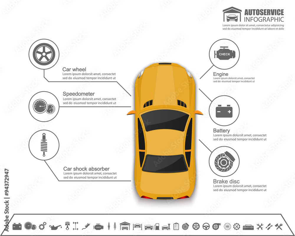 汽车汽车服务信息图形设计.vvector