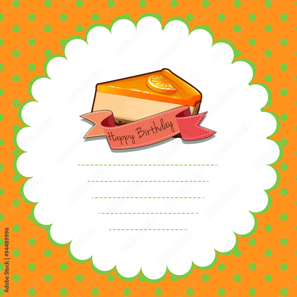 橙色芝士蛋糕的边框设计
