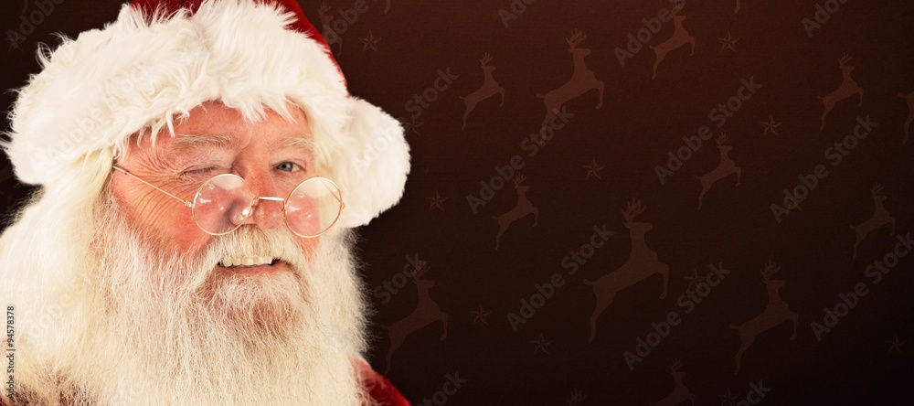 圣诞老人眨眼的合成图像
