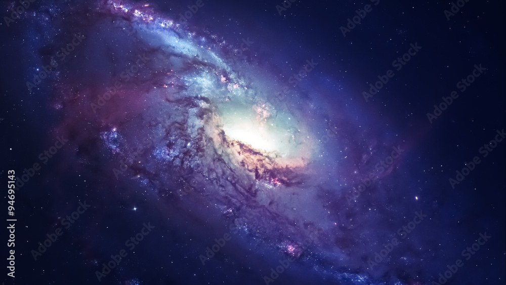距离地球许多光年的令人惊叹的螺旋星系。元素由美国国家航空航天局提供