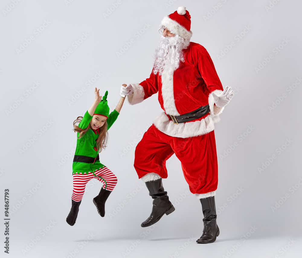 Santa Claus and little elf