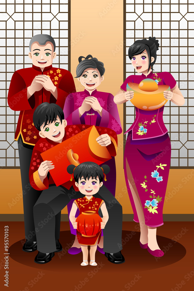 家庭庆祝中国新年