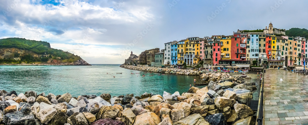 意大利利古里亚Portovenere美丽的渔民小镇