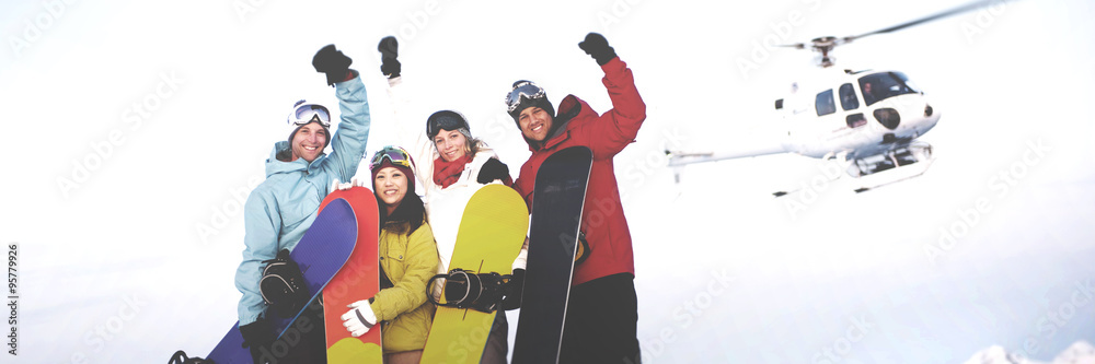 滑雪运动员冬季山地滑雪季Cocnept