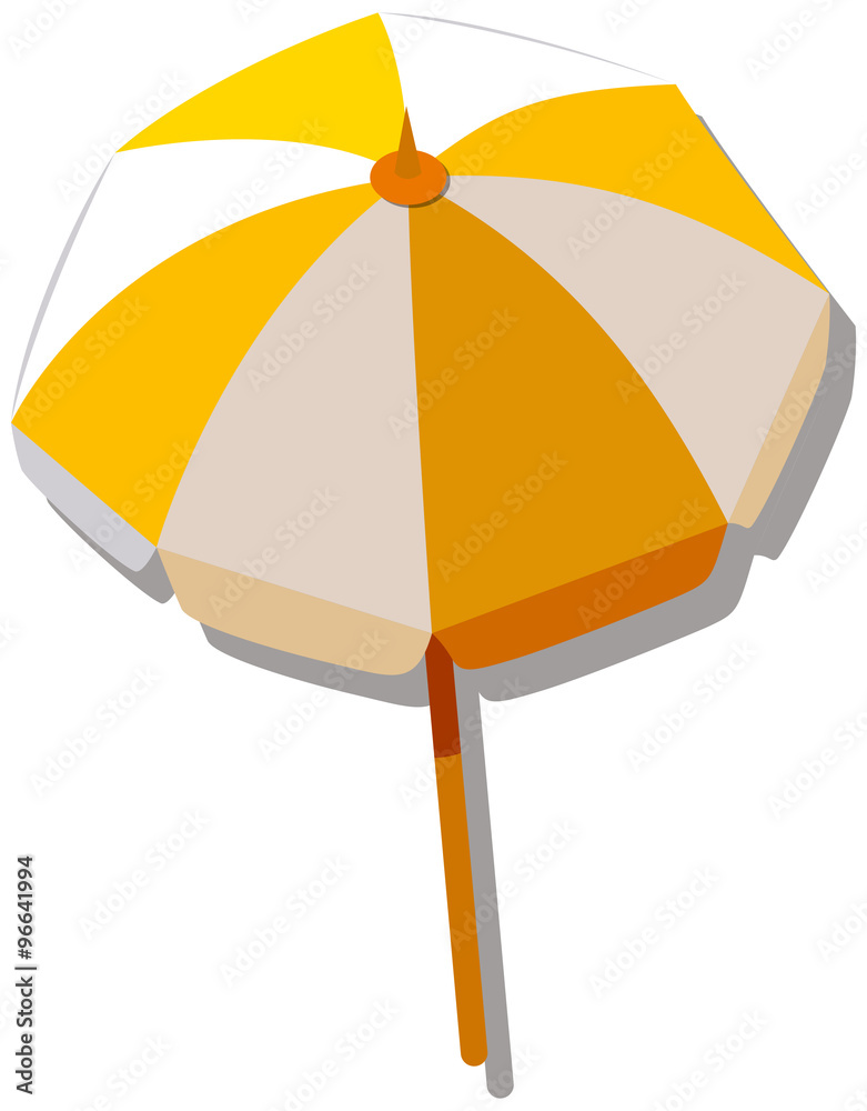 黄色和白色条纹单伞