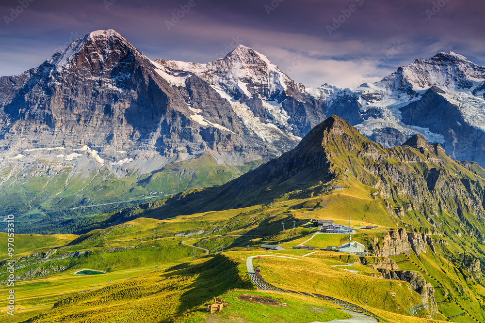 曼利岑站，著名的旅游目的地，瑞士，欧洲的伯尔尼高地