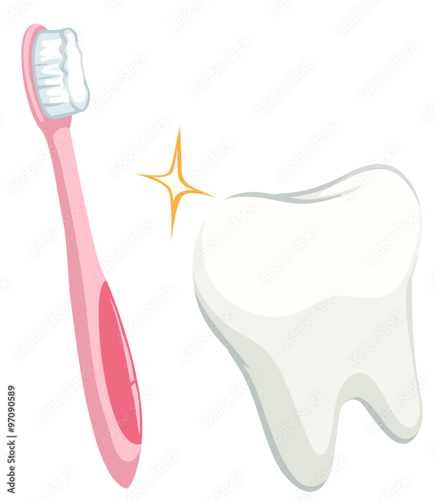 牙齿和牙刷的牙科主题