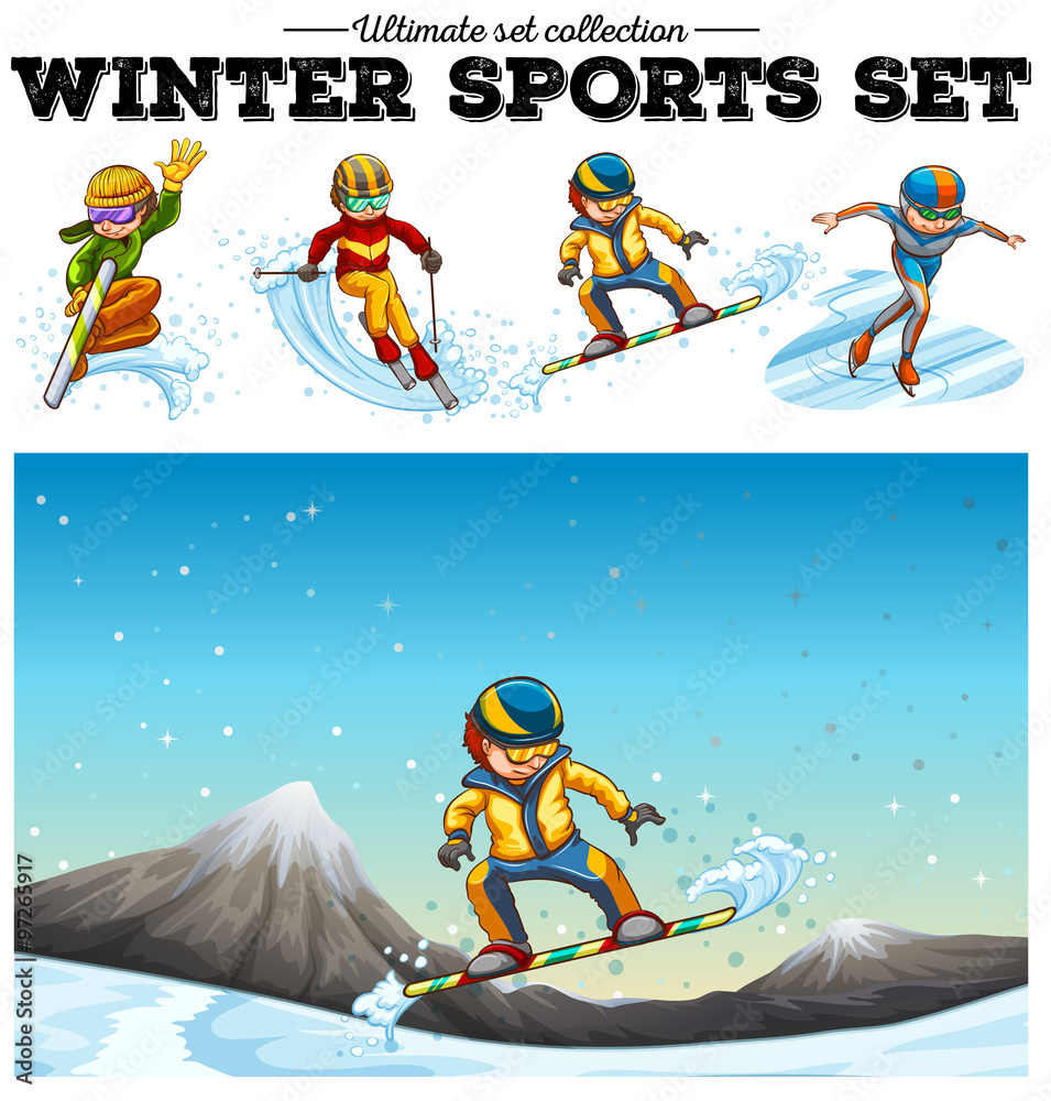 People playing winter sports