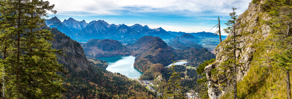 德国的阿尔卑斯山和湖泊