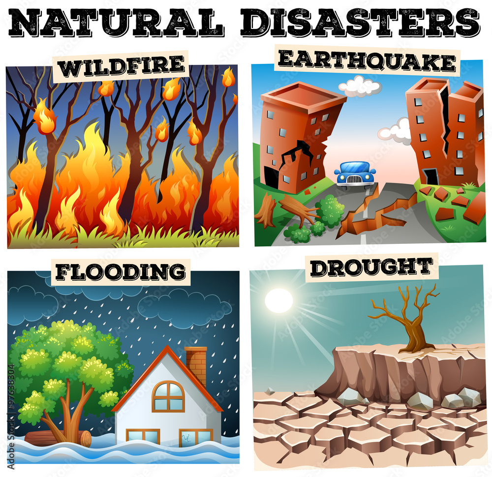 不同类型的自然灾害